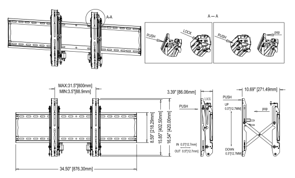 Крепление для видеостены настенное Wize Pro VW46G2