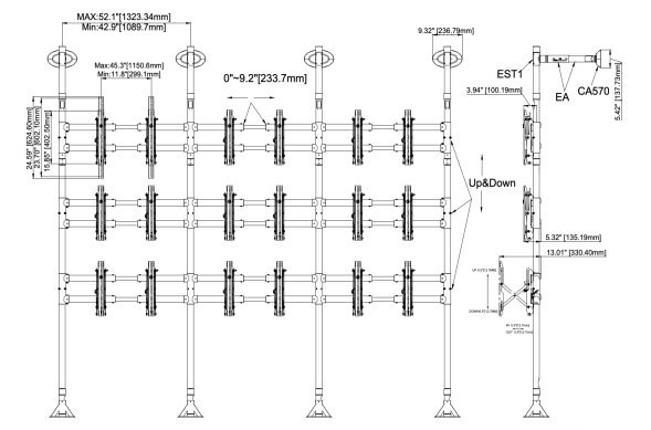 Модуль для видеостены напольно-настенный Wize Pro VWFW60